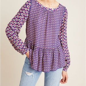 Maeve x Anthropologie Cheyenne Peplum Blouse NWT
